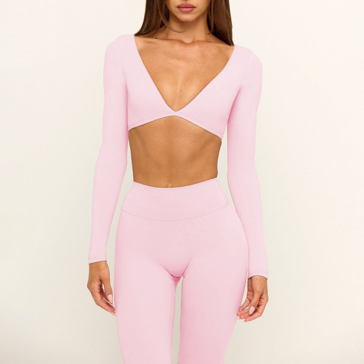 Women's Gym Tops Long Sleeve Fitness Elastic Yoga Quick Dry Sports Workout Tops FGBU170