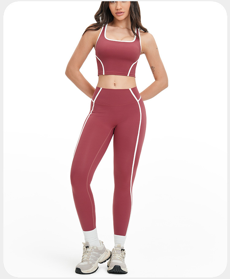 Women Hollow Back Sport Wear Gym Fitness Workout Yoga Crop Top  Cut Flared Wide Leg Sweatpants Four Piece Yoga Sets FGBTZ2101