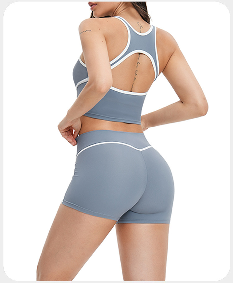 Women Hollow Back Sport Wear Gym Fitness Workout Yoga Crop Top  Cut Flared Wide Leg Sweatpants Four Piece Yoga Sets FGBTZ2101