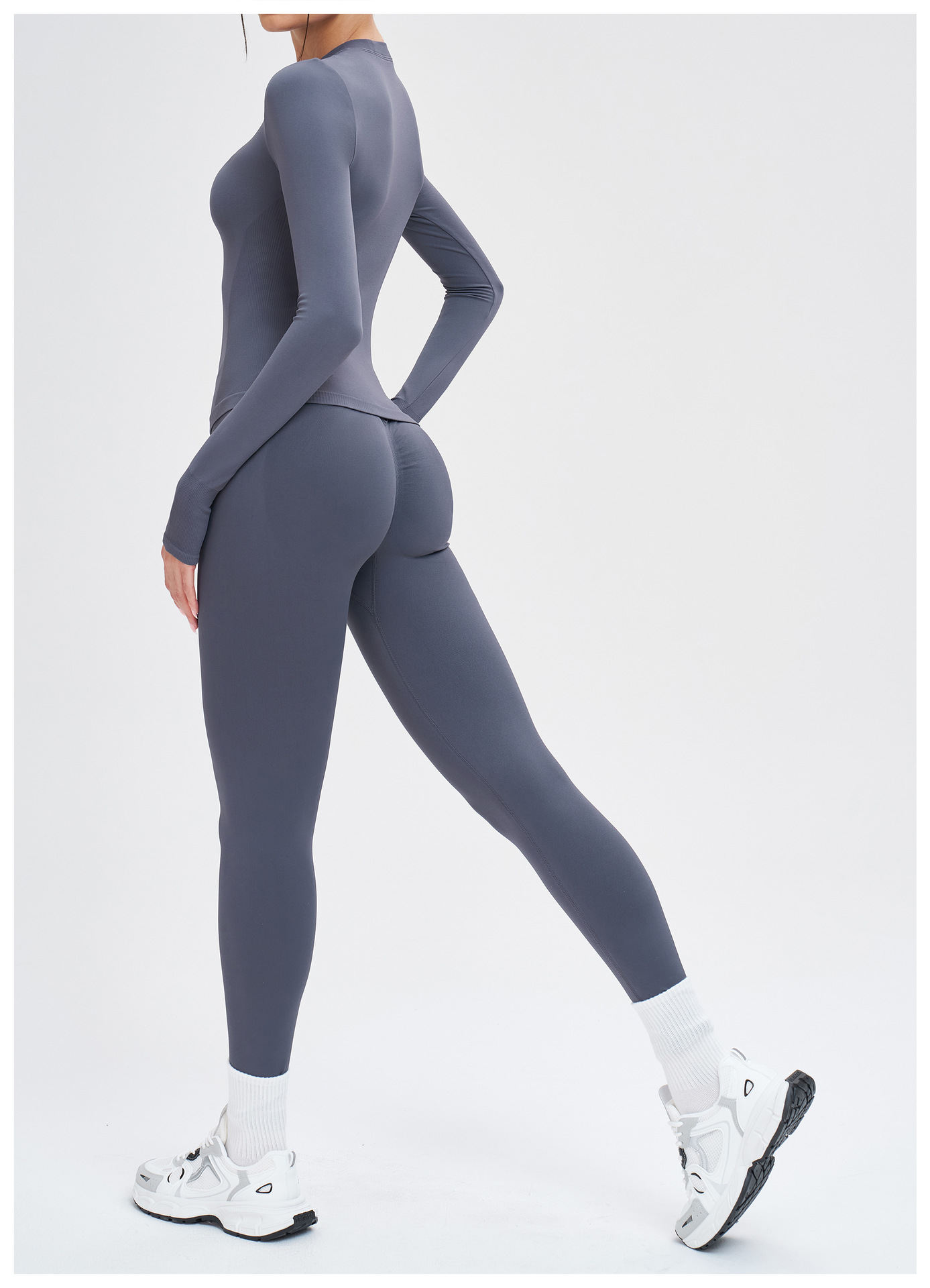 Sportswear Seamless Knitted Workout Clothing Scrunch Butt Lift Sports Leggings 5 Piece Set Gym Fitness Yoga Sets for Women  FGBTZ5081