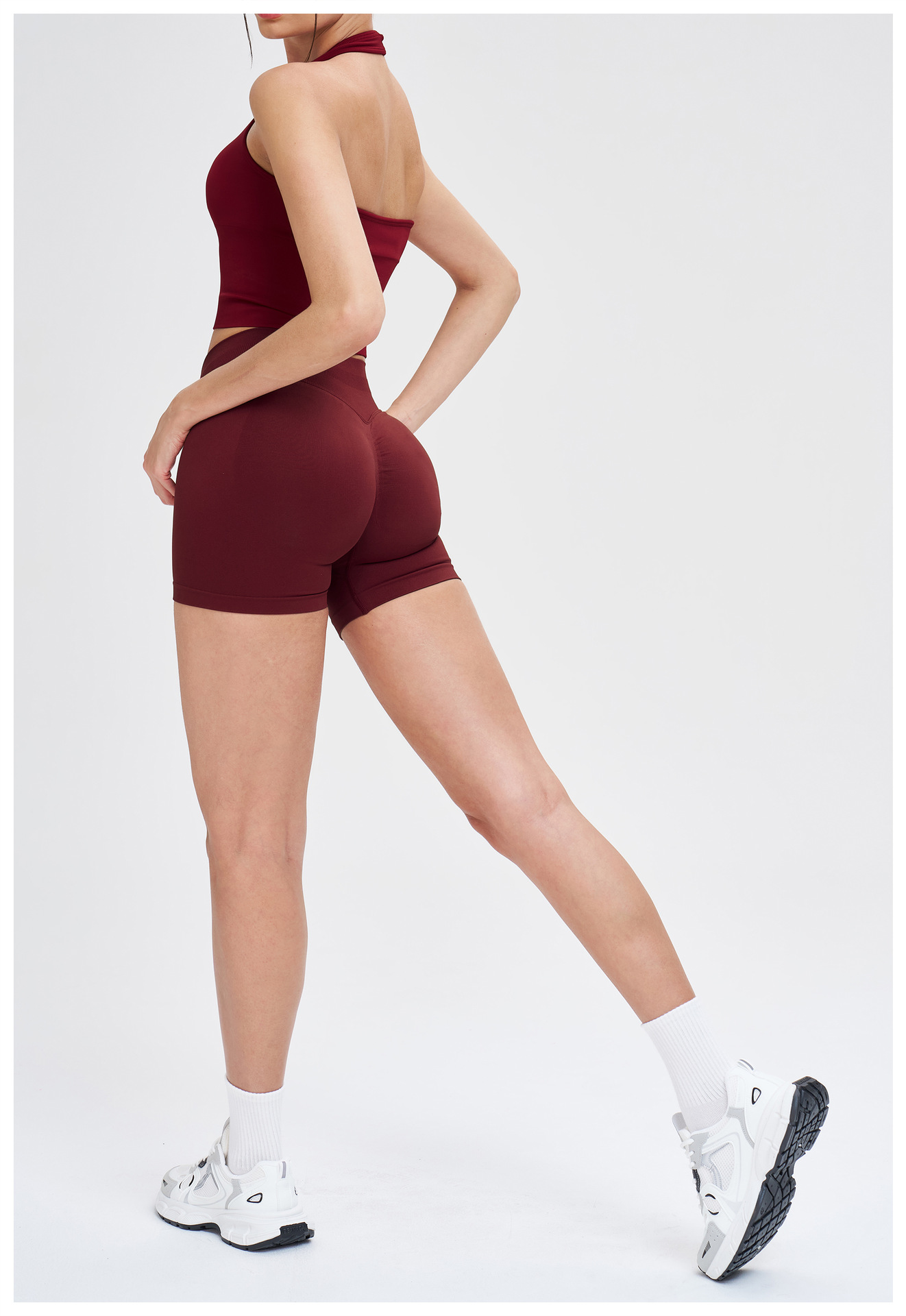 Sportswear Seamless Knitted Workout Clothing Scrunch Butt Lift Sports Leggings 5 Piece Set Gym Fitness Yoga Sets for Women  FGBTZ5081