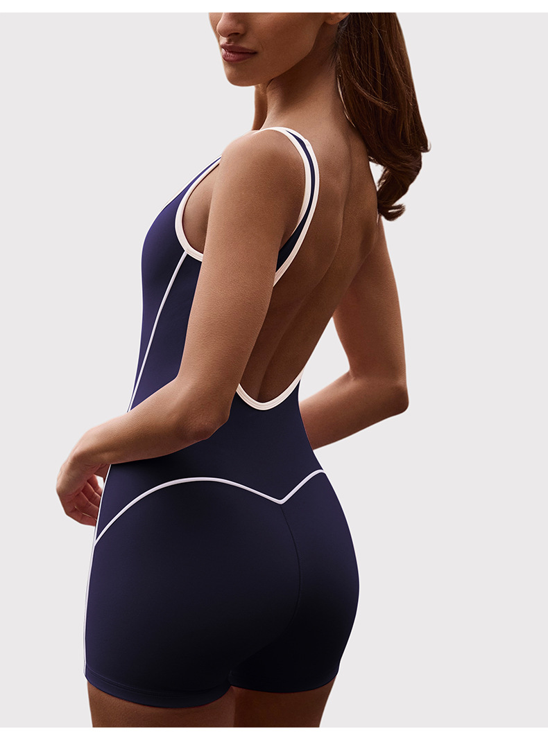 Yoga Jumpsuit Hip Lifting Jumpsuit Shorts Sports and Fitness Suit Activewear Wholesale Backless Yoga Jumpsuit FGBK6604