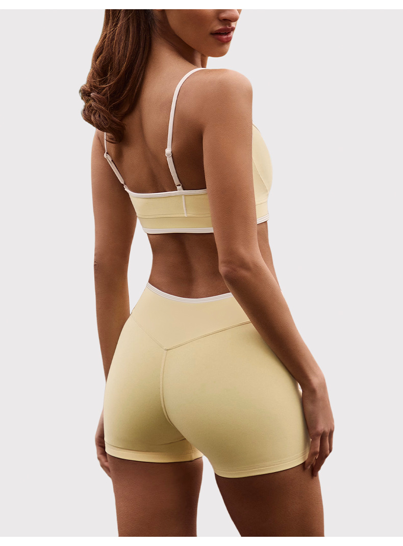 2pcs Women Backless Sports Bra Gym Clothes Fitness Sportswear Workout Yoga Sets  Shorts FGBB6594 K6595