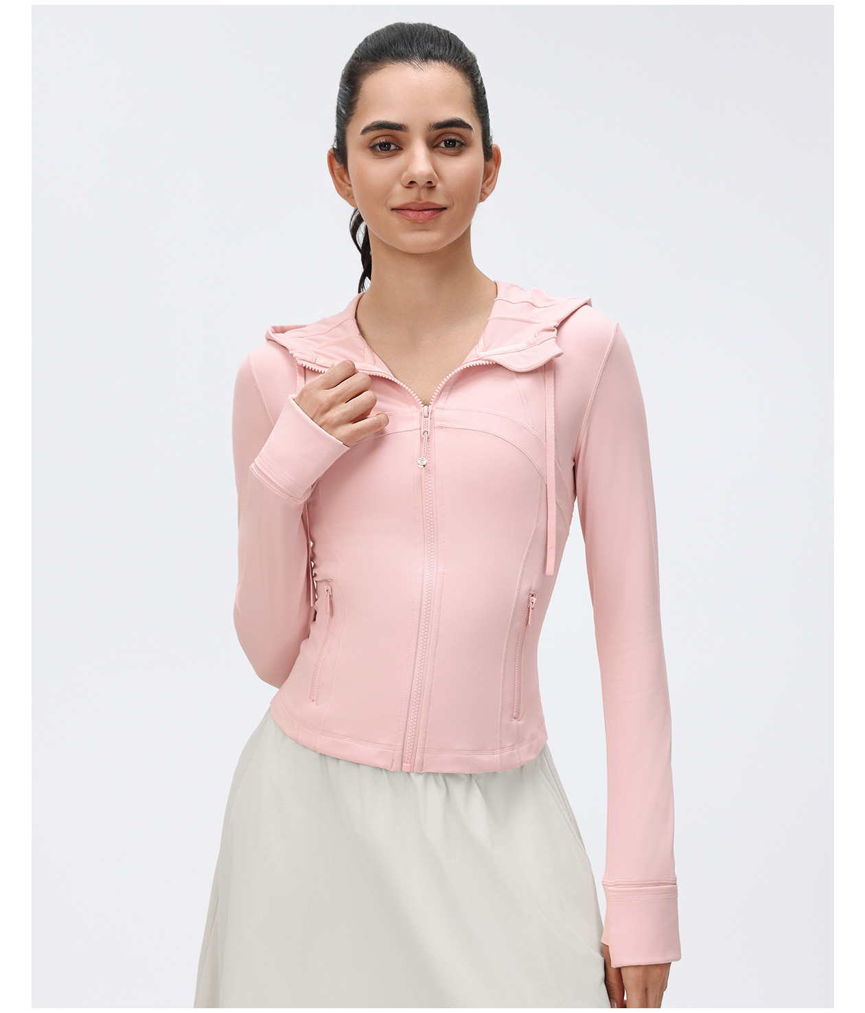 Long Sleeve Sports Jacket Hooded Gym Clothes Running Fitness Wear Workout Tops  Sports Zipper Long Jackets FGBD25180