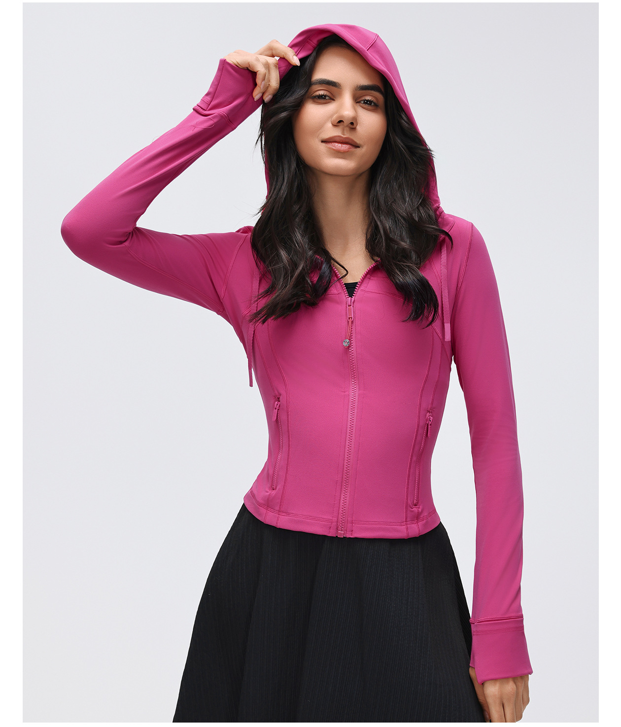 Long Sleeve Sports Jacket Hooded Gym Clothes Running Fitness Wear Workout Tops  Sports Zipper Long Jackets FGBD25180