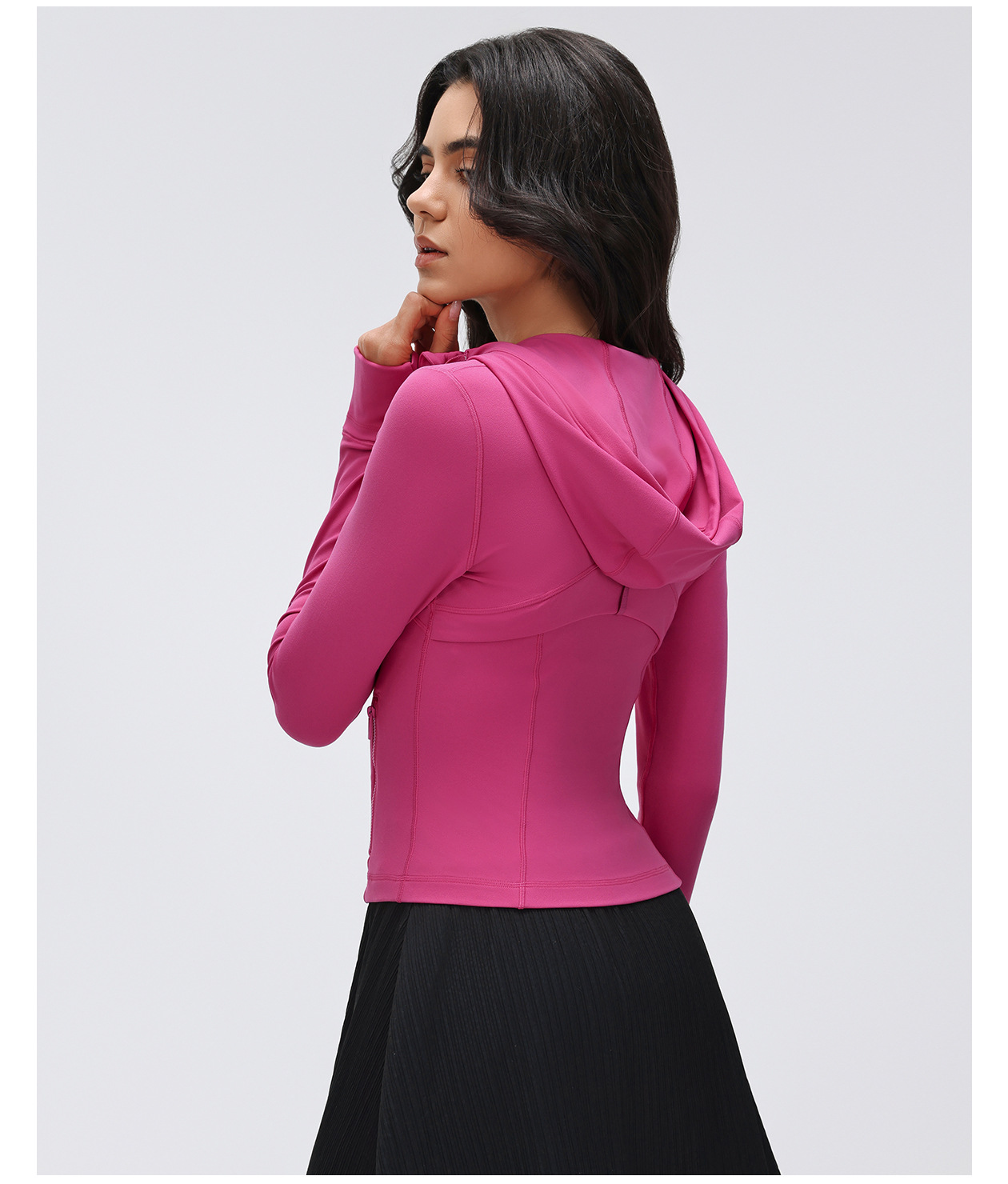 Long Sleeve Sports Jacket Hooded Gym Clothes Running Fitness Wear Workout Tops  Sports Zipper Long Jackets FGBD25180