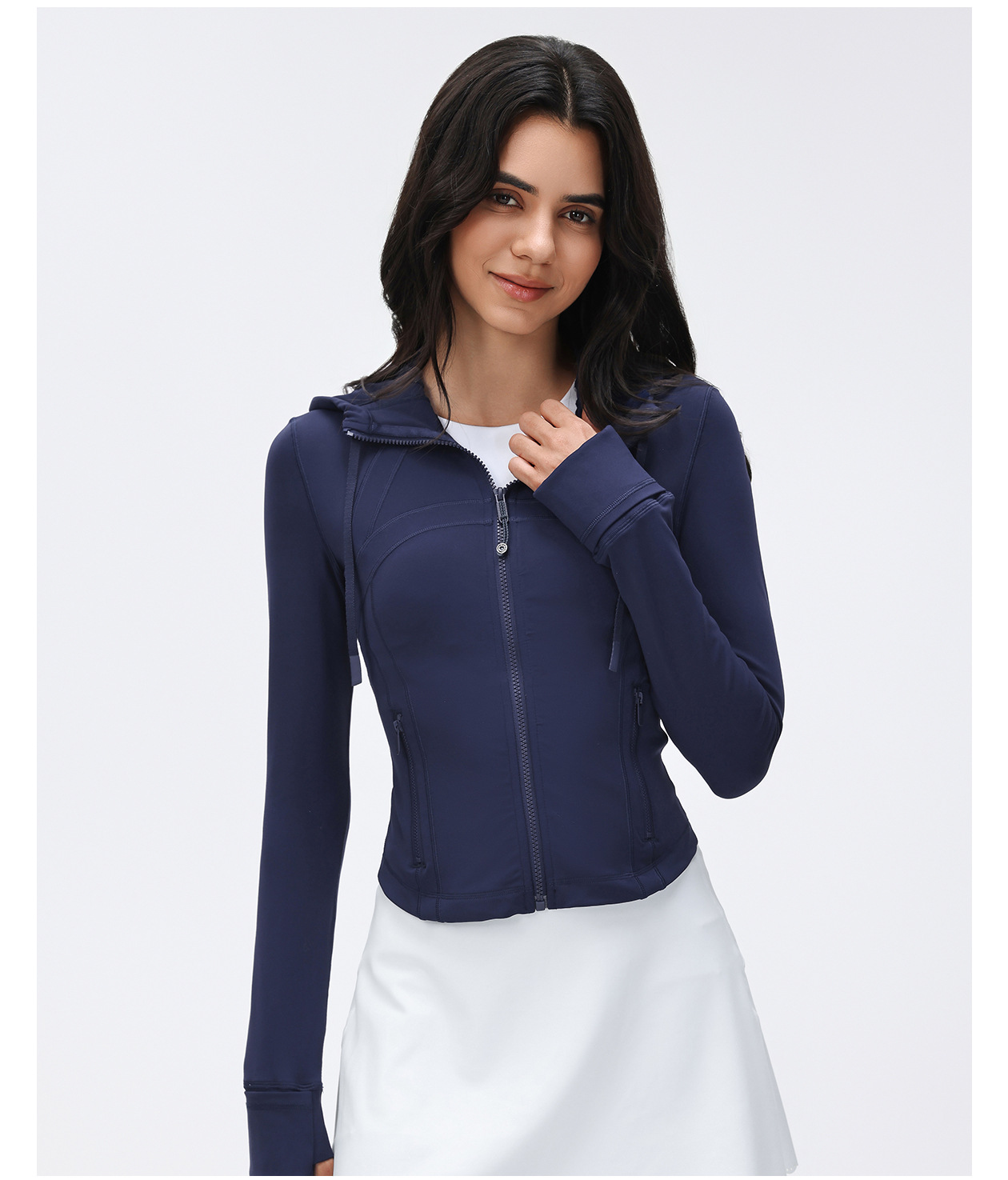 Long Sleeve Sports Jacket Hooded Gym Clothes Running Fitness Wear Workout Tops  Sports Zipper Long Jackets FGBD25180