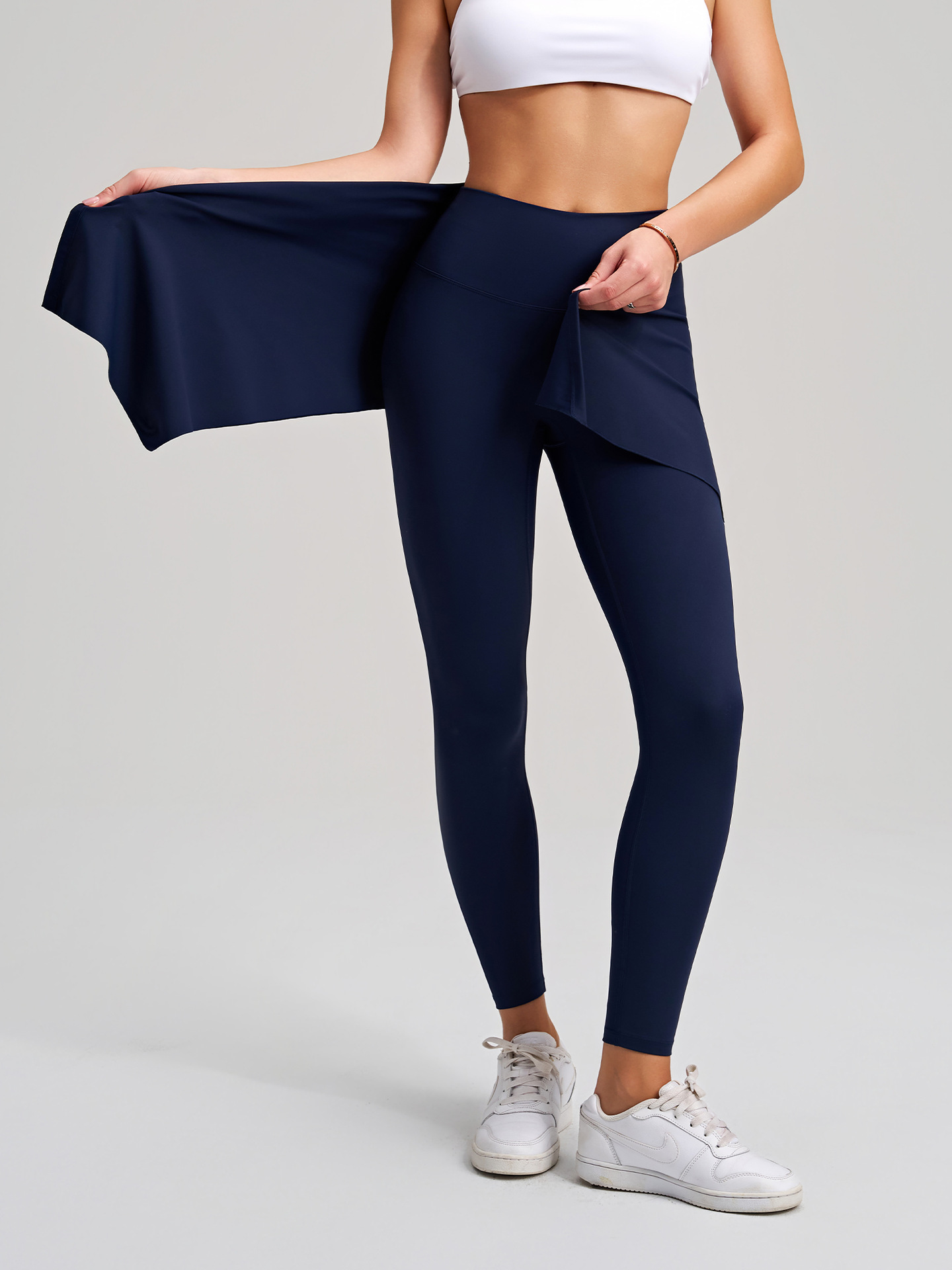 New Workout Leggings Women Sports Wear High Waist Elastic Waistband with Detachable Skirt FGBCK-5101 YPF-5002