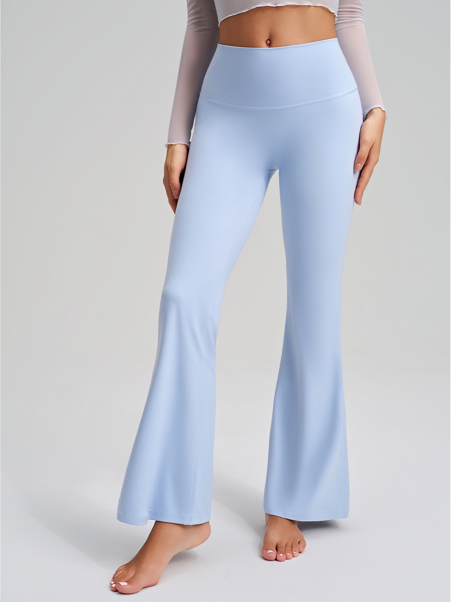 Thin Workout Gym Clothes Flared Fitness Sports Leggings High Waist Flare Yoga Pants with Detachable Skirt for Women FGBCK-5102 YPF-5002