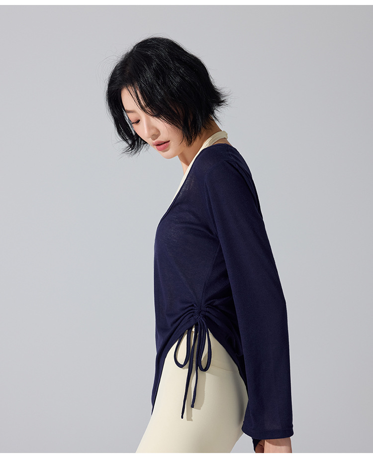 Loose Yoga Clothing Smock Casual Long-Sleeved Fitness Top FGBYC473