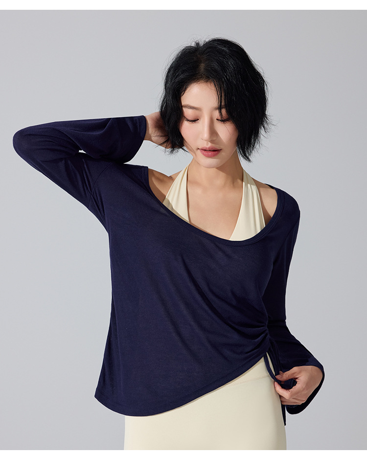 Loose Yoga Clothing Smock Casual Long-Sleeved Fitness Top FGBYC473
