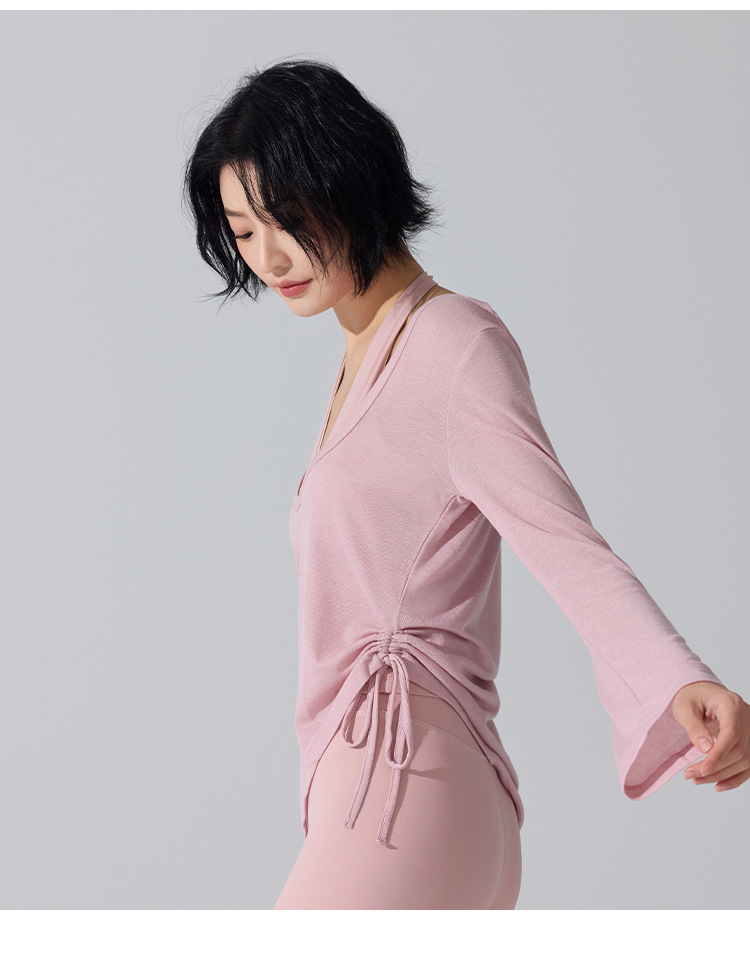 Loose Yoga Clothing Smock Casual Long-Sleeved Fitness Top FGBYC473