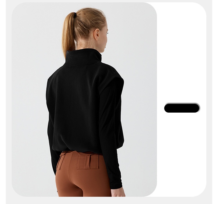 Women's Fall/Winter Fleece Sleeveless Athletic Jacket Outerwear Fitness Stand-up Collar Sport Yoga Vest FGBYM282