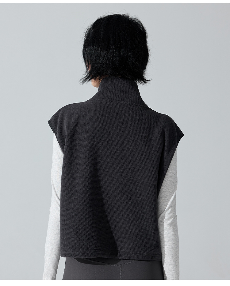 Sleeveless Zipper Stand Collar Wind-Proof tank Jacket Coat Fitness Women Vest Top FGBYW481