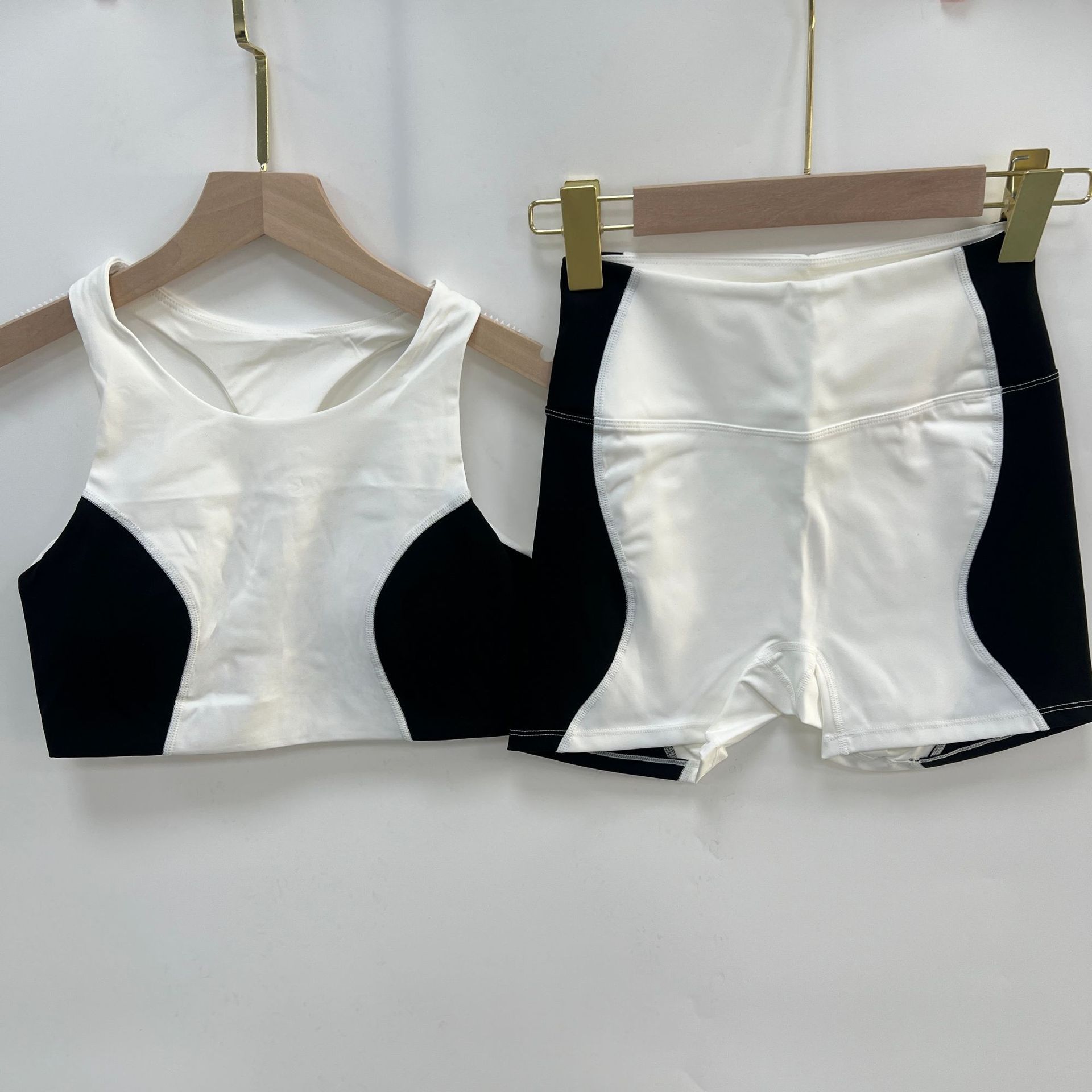 3-Piece Women's Sports Bra High Waist Yoga Shorts Leggings Set Breathable Active Stretch Gym Outfit  Fitness Sets FGB25127