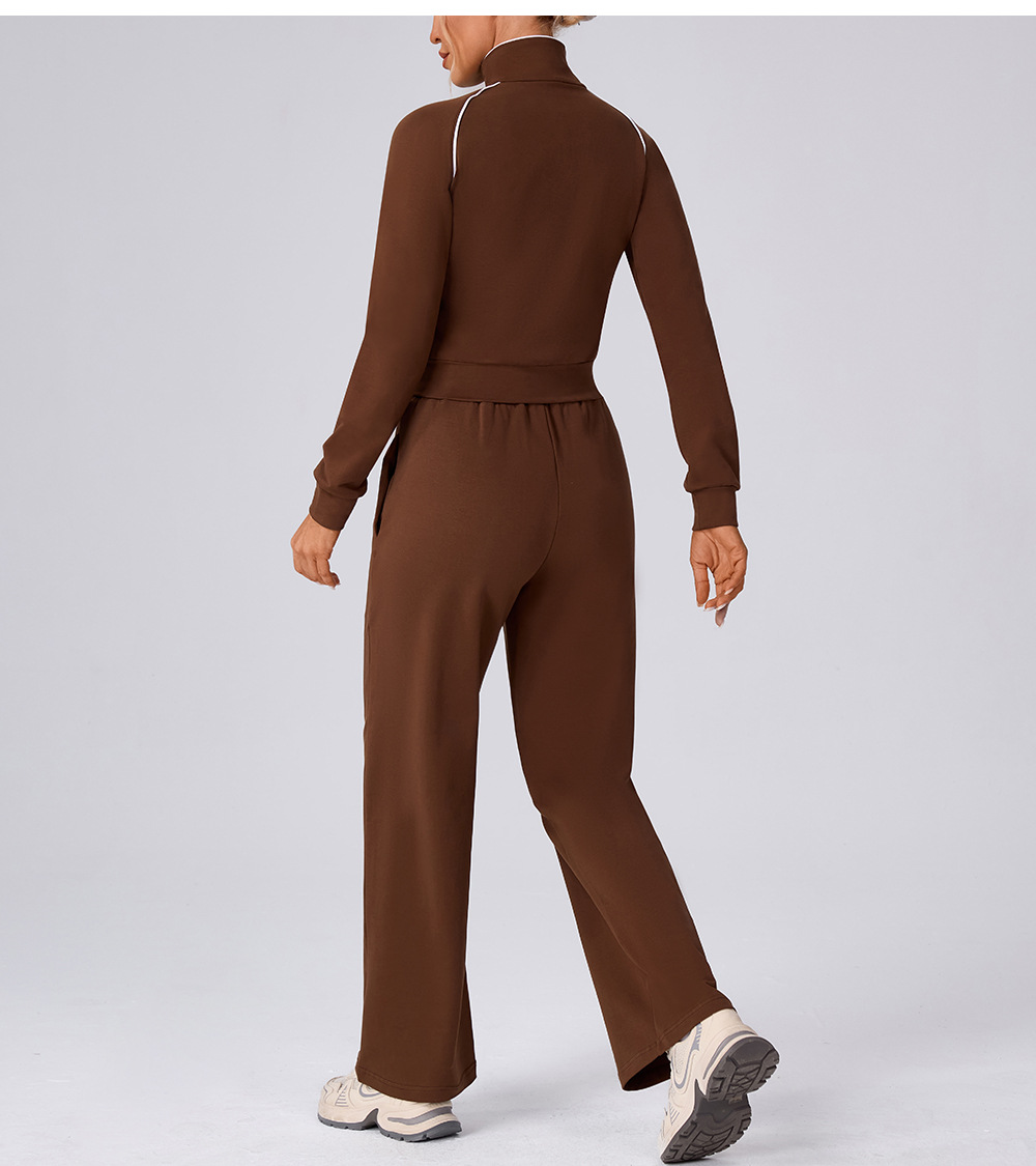 Women Zipper Tracksuits Loose Elastic Trousers Tops Two Piece Sweatsuit FGBYW592 KW457