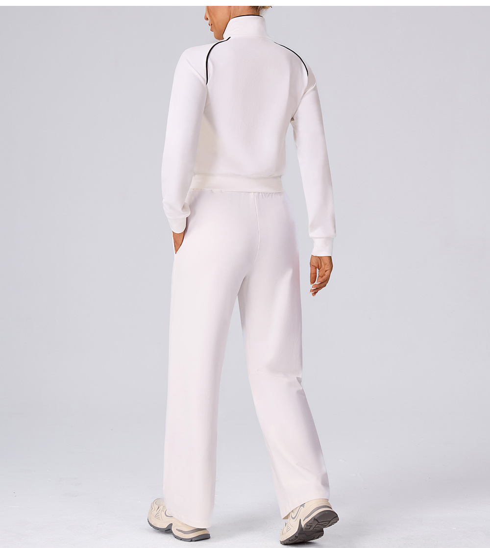 Women Zipper Tracksuits Loose Elastic Trousers Tops Two Piece Sweatsuit FGBYW592 KW457