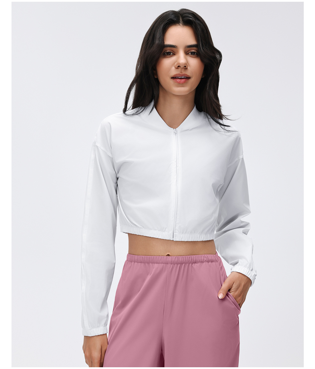 Running Sports Jacket Short Zipper Yoga Jacket Women's Sportswear FGBD26029