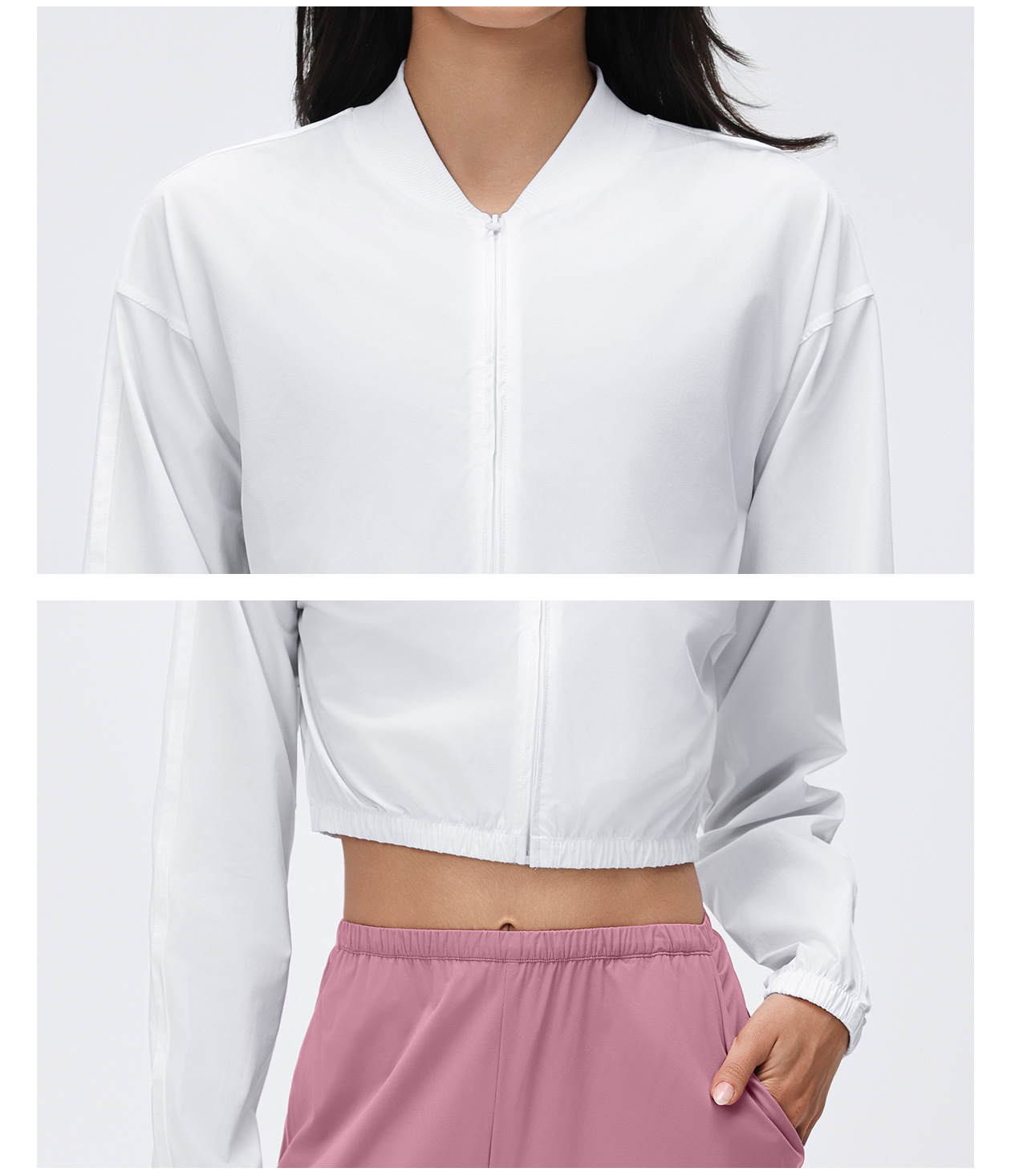 Running Sports Jacket Short Zipper Yoga Jacket Women's Sportswear FGBD26029