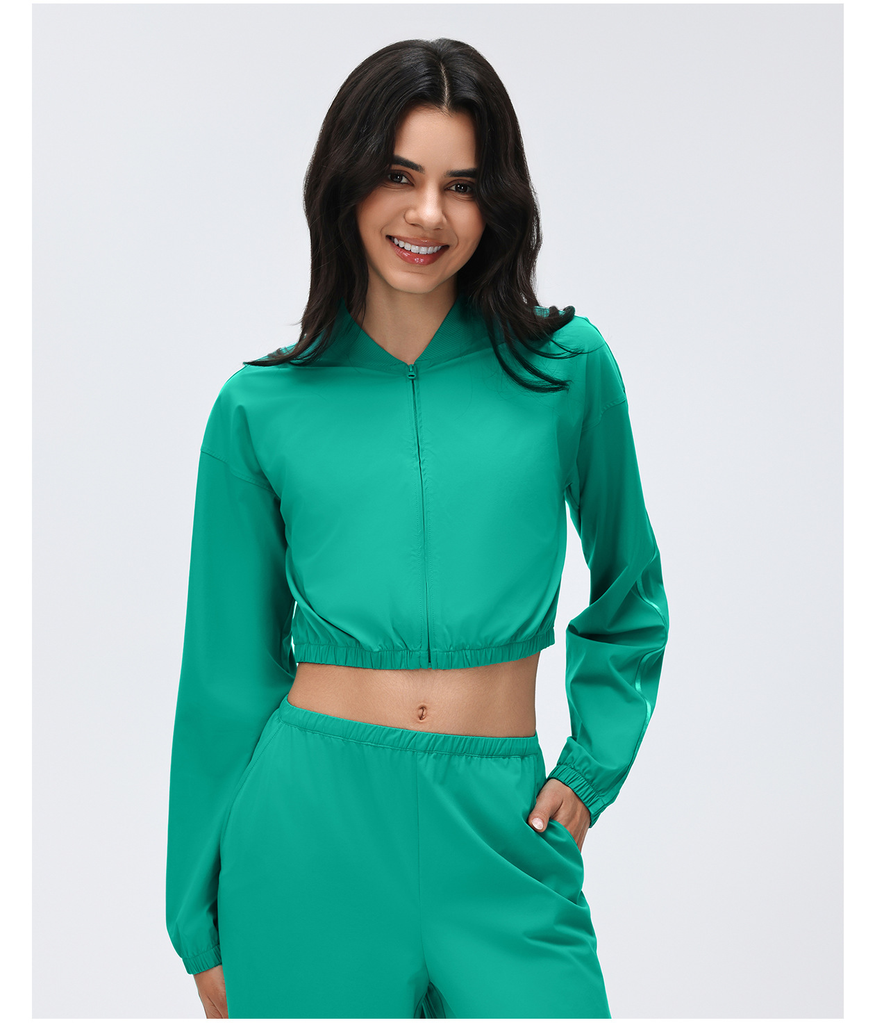 Running Sports Jacket Short Zipper Yoga Jacket Women's Sportswear FGBD26029