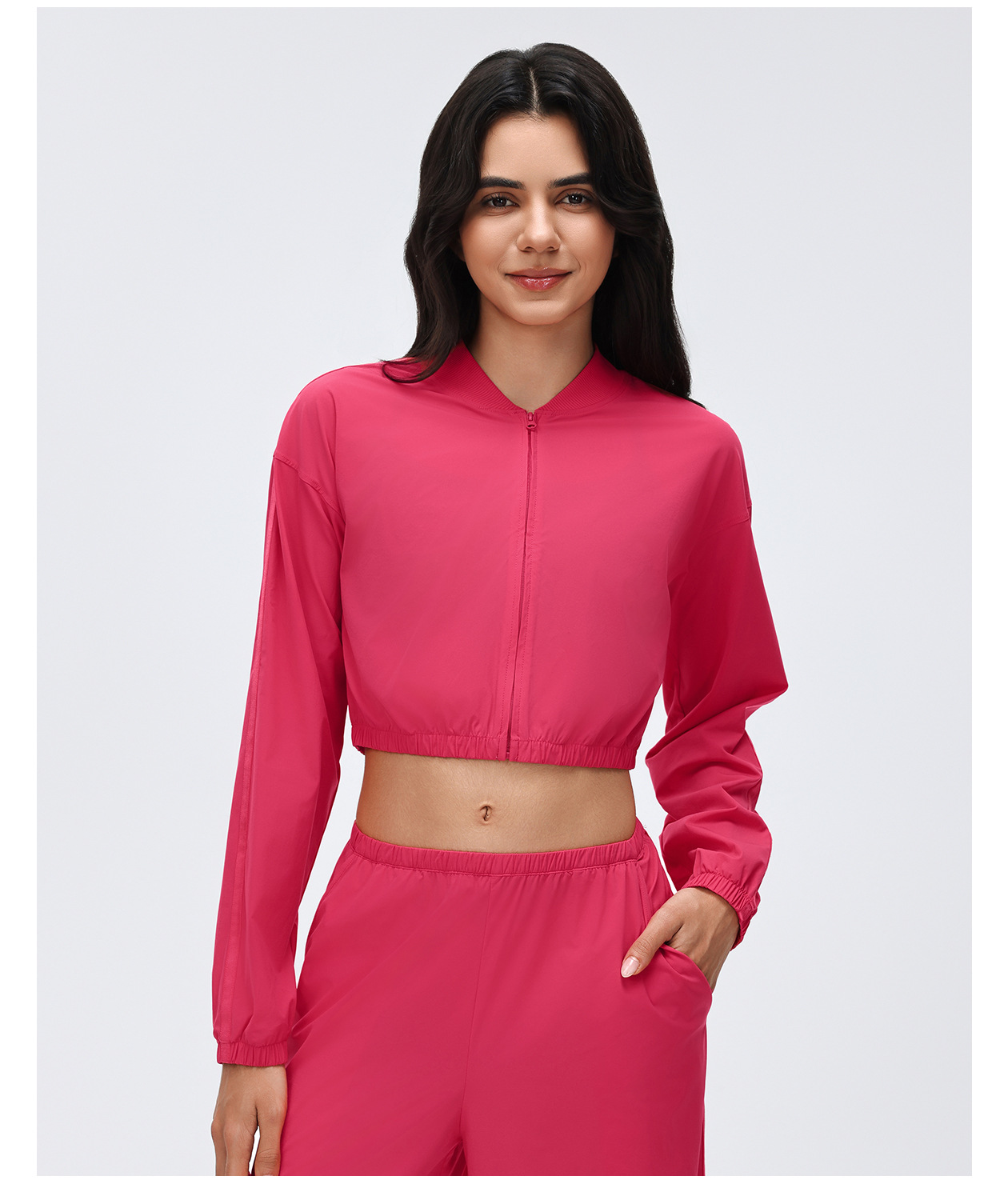 Running Sports Jacket Short Zipper Yoga Jacket Women's Sportswear FGBD26029