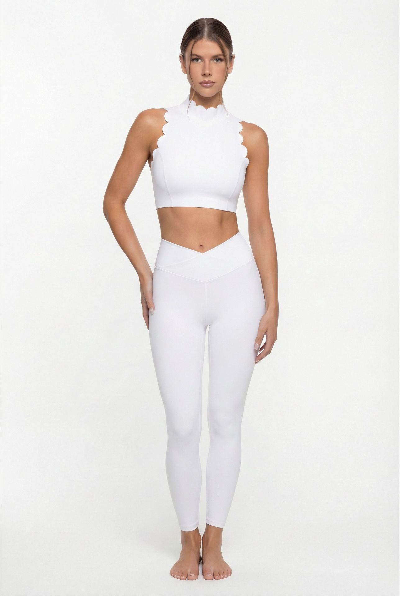 Sports Outfit Leggings and Singlets Yoga Wear Workout Sportswear Gym Fitness Sets for Women FGB8814