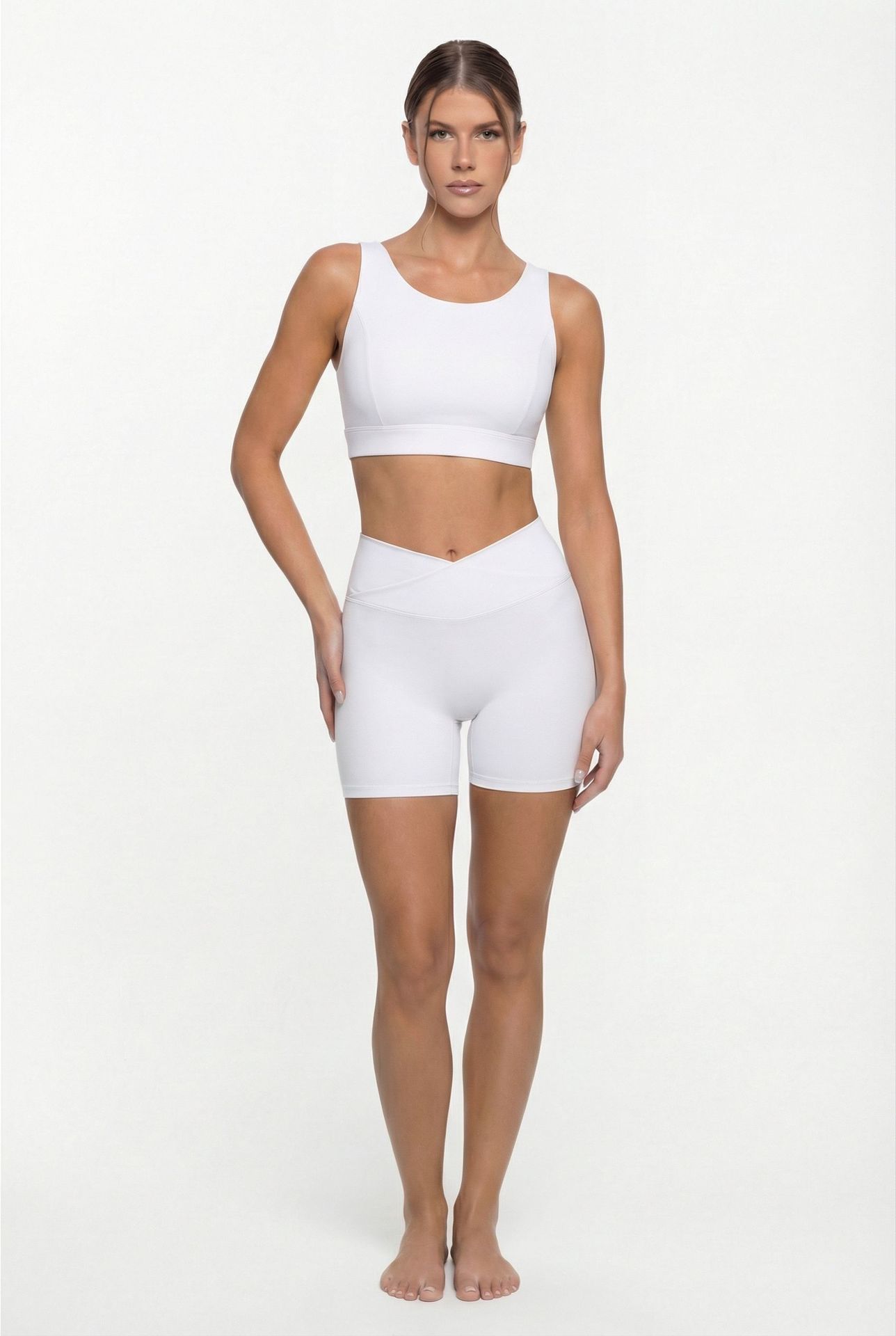 Yoga Sets Fitness Women Women 2 Pieces Short Yoga Set Workout Yoga Short and Singlets Sets for Women FGB25102