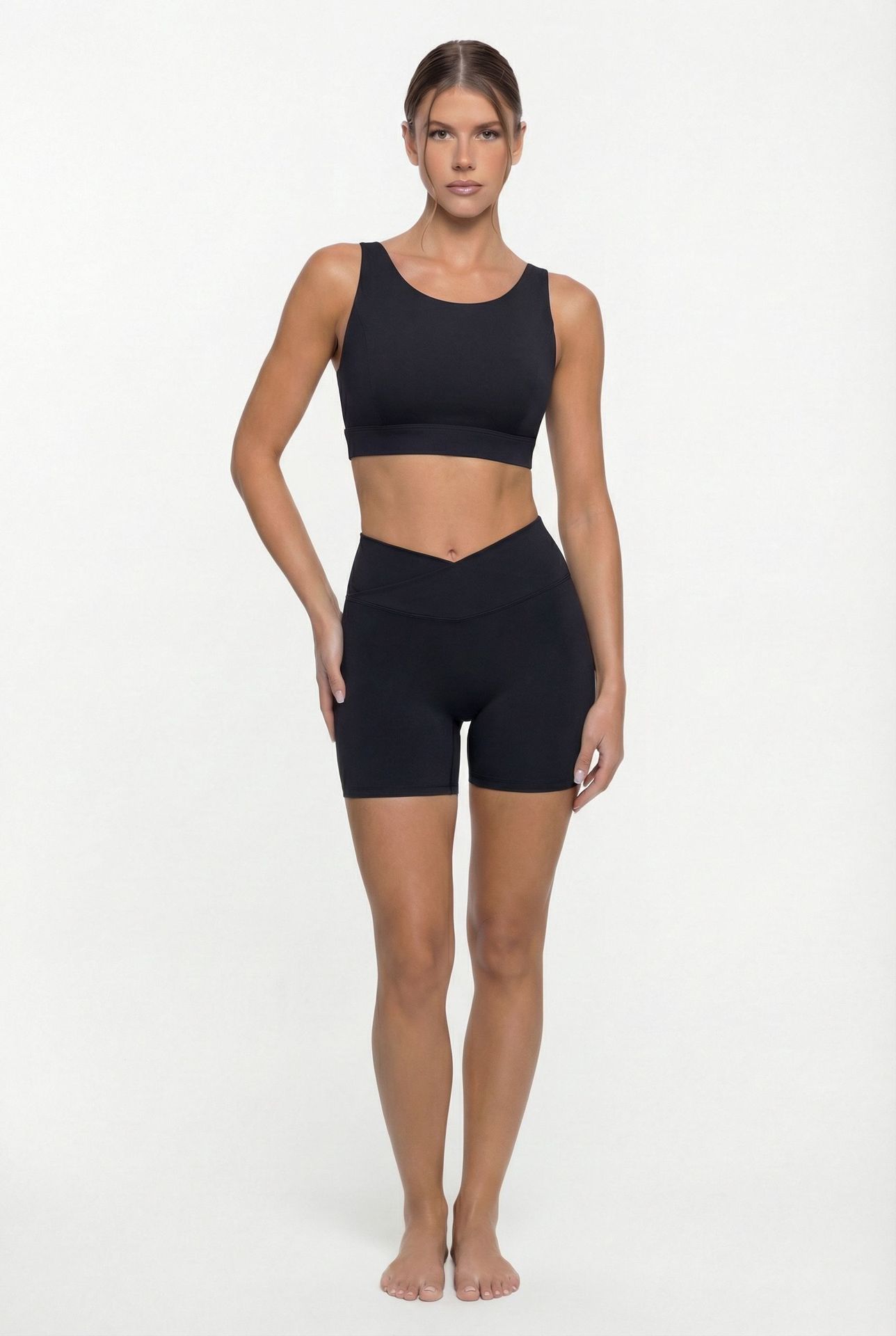 Yoga Sets Fitness Women Women 2 Pieces Short Yoga Set Workout Yoga Short and Singlets Sets for Women FGB25102