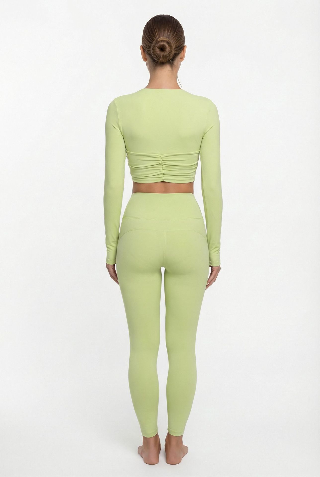 Women's 2-Piece Sport Gym Set Long Sleeves Tops and Leggings for Yoga Workout Fitness and Workout Clothes FGB25113