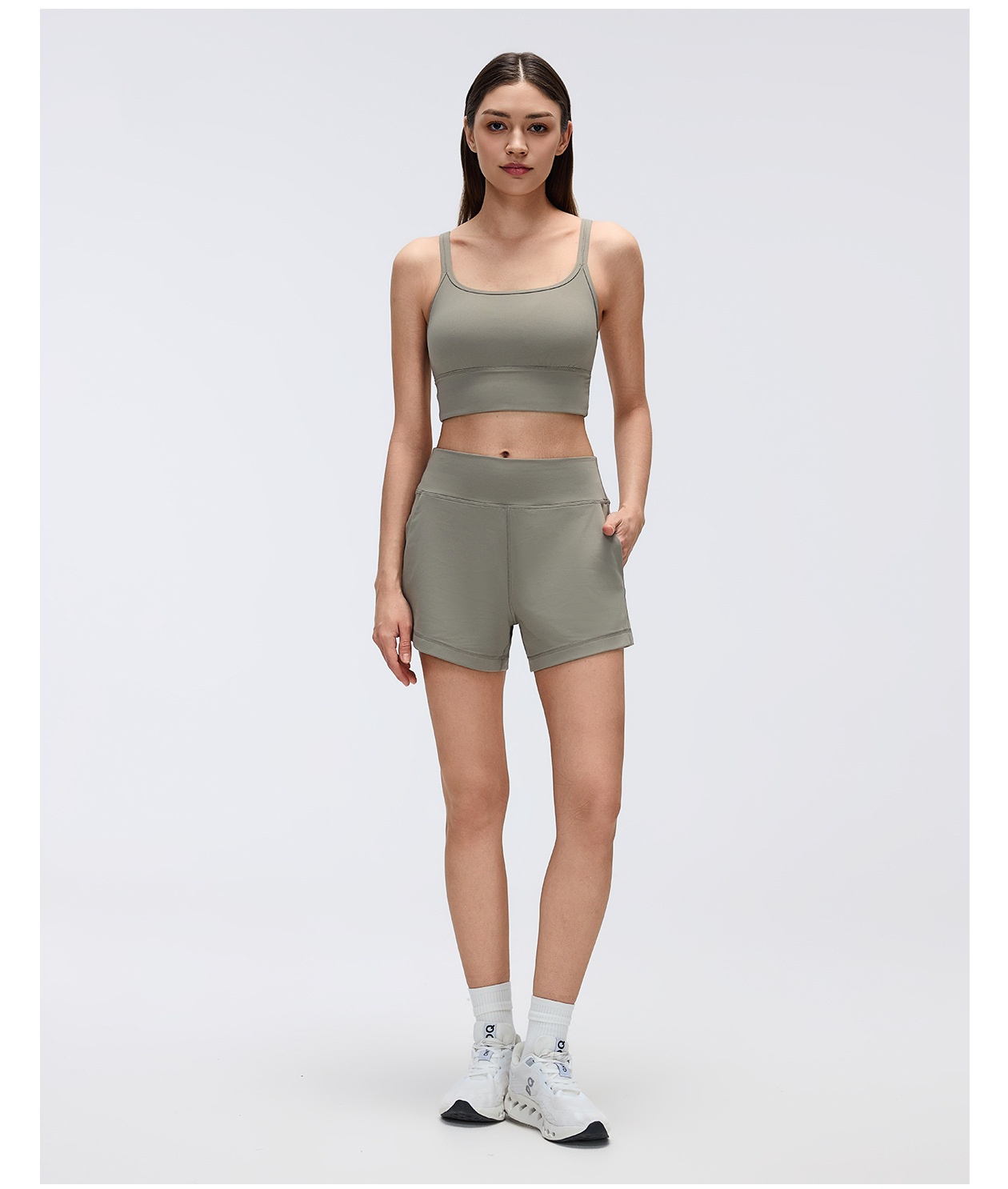 Women's Yoga Shorts Lightweight Sports Outdoor Running Nylon Spandex Shorts FGBD26076