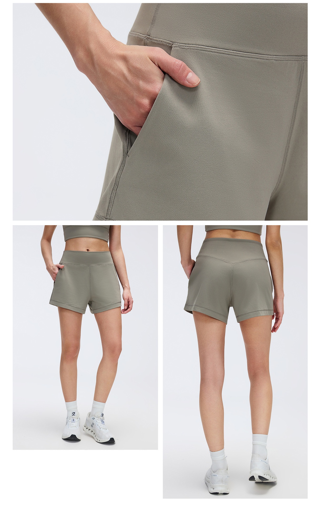 Women's Yoga Shorts Lightweight Sports Outdoor Running Nylon Spandex Shorts FGBD26076