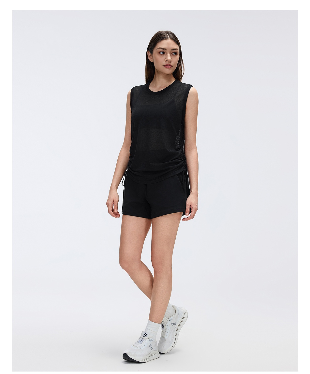 Women's Yoga Shorts Lightweight Sports Outdoor Running Nylon Spandex Shorts FGBD26076