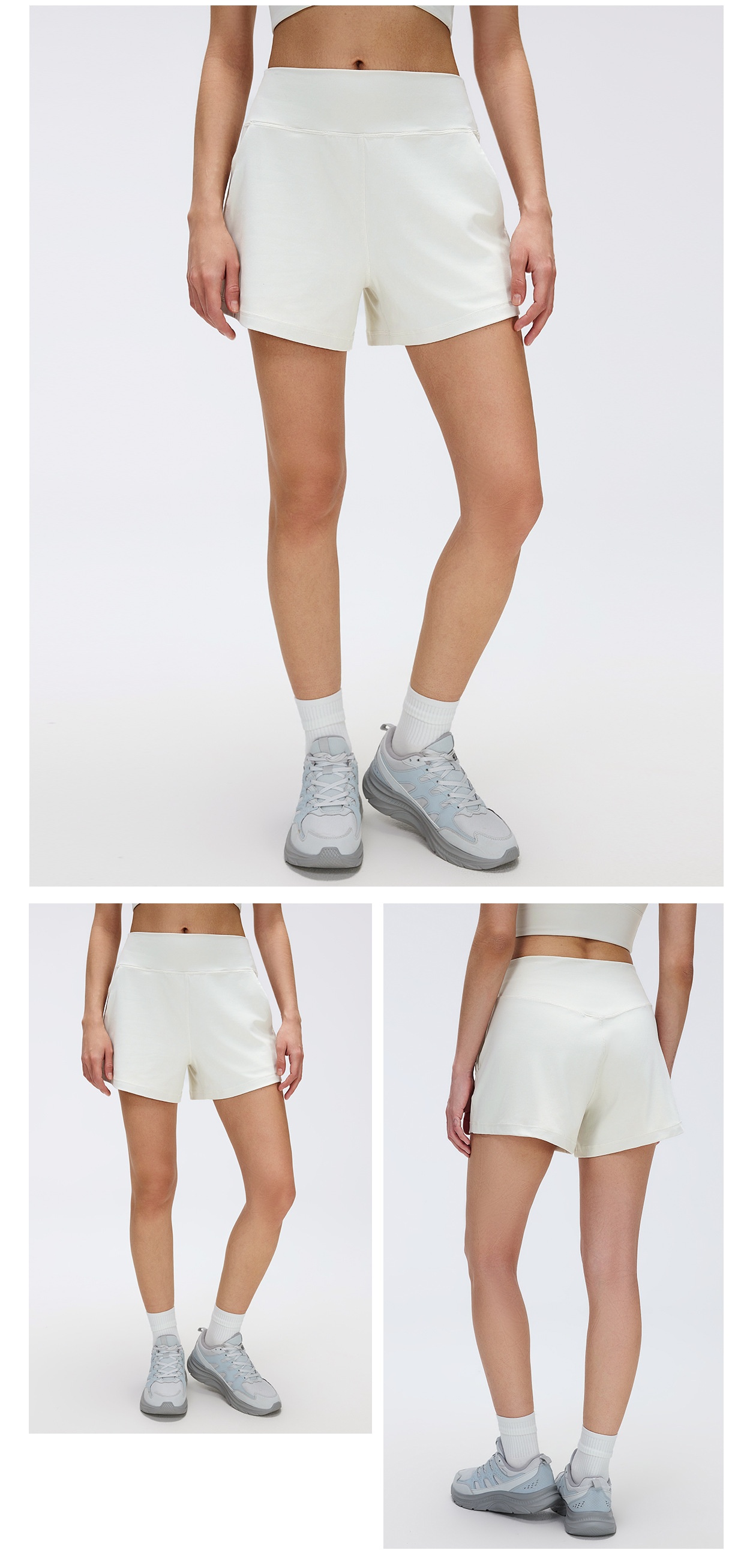 Women's Yoga Shorts Lightweight Sports Outdoor Running Nylon Spandex Shorts FGBD26076