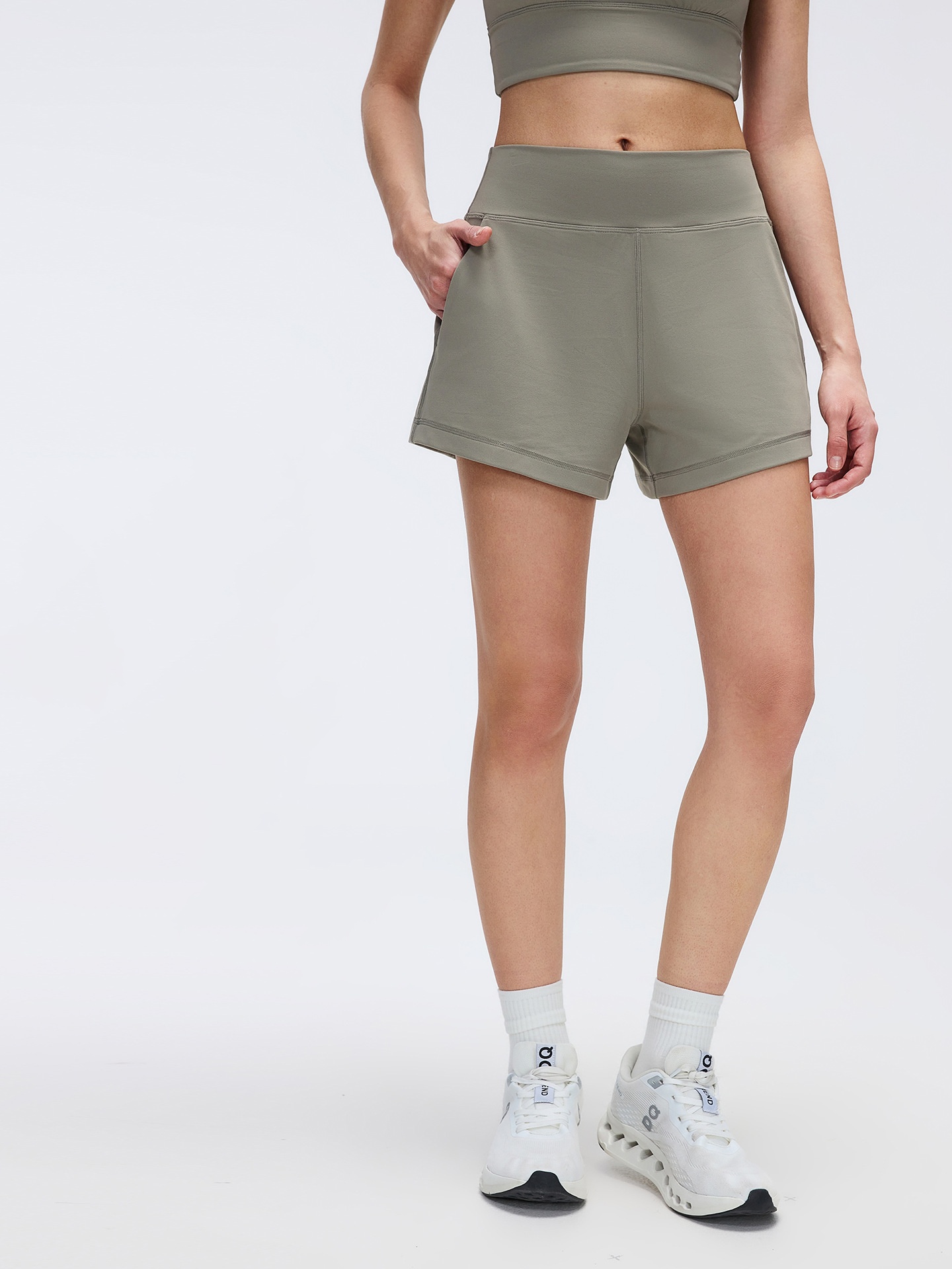 Women's Yoga Shorts Lightweight Sports Outdoor Running Nylon Spandex Shorts FGBD26076