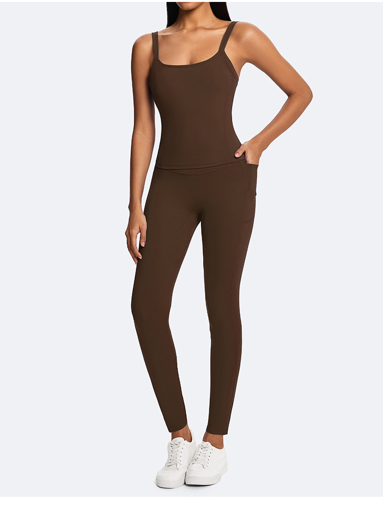 Recycled Fabrics Material 2piece Singlets Gym LeggingsYoga Sets Outfit Workout Women Sets FGBHD255WCB302 HD255WCL008