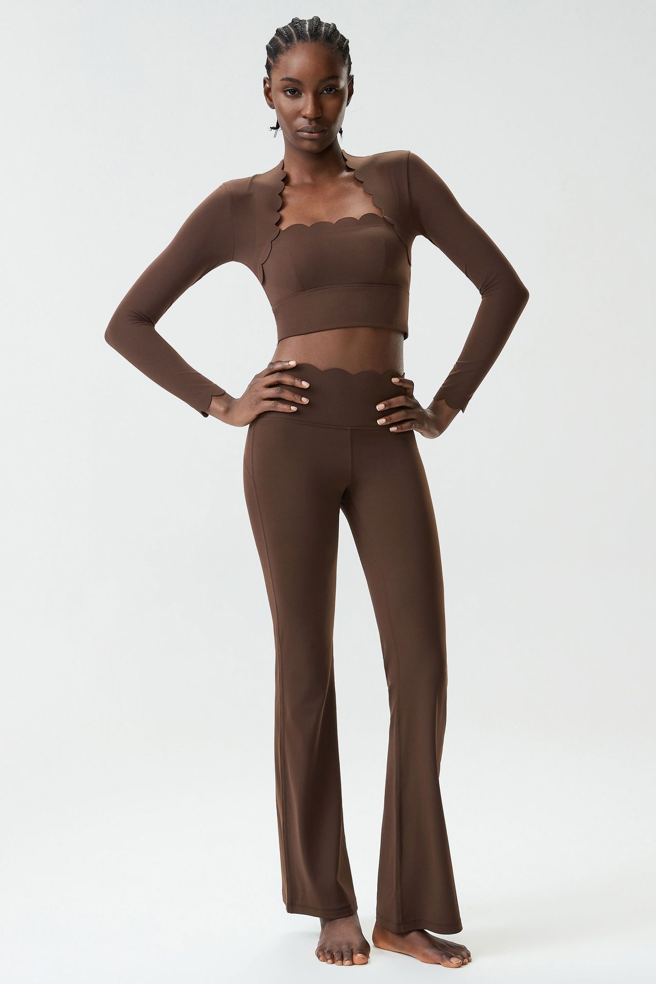 Women Running Tracksuit Long Sleeve Gym Fitness Clothes Workout Top High Waist Yoga Pants Set for Women FGBYB609/YB602 LP641