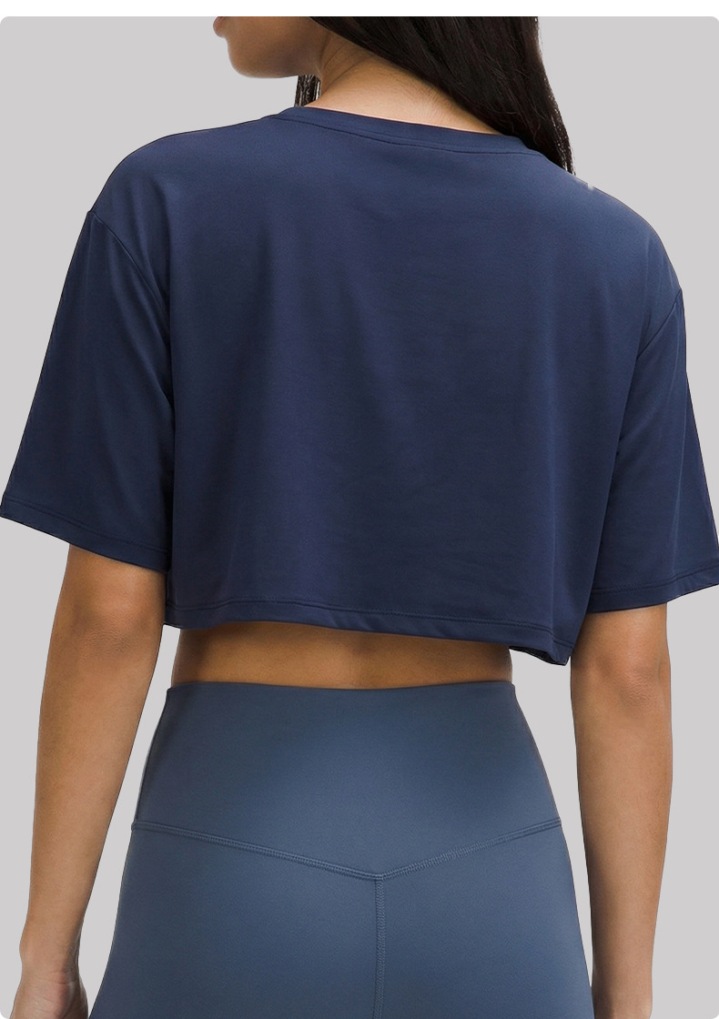 Top Loose Breathable Sports Women Absorption Sweat Running Fitness Short Sleeve FGBDWY116119