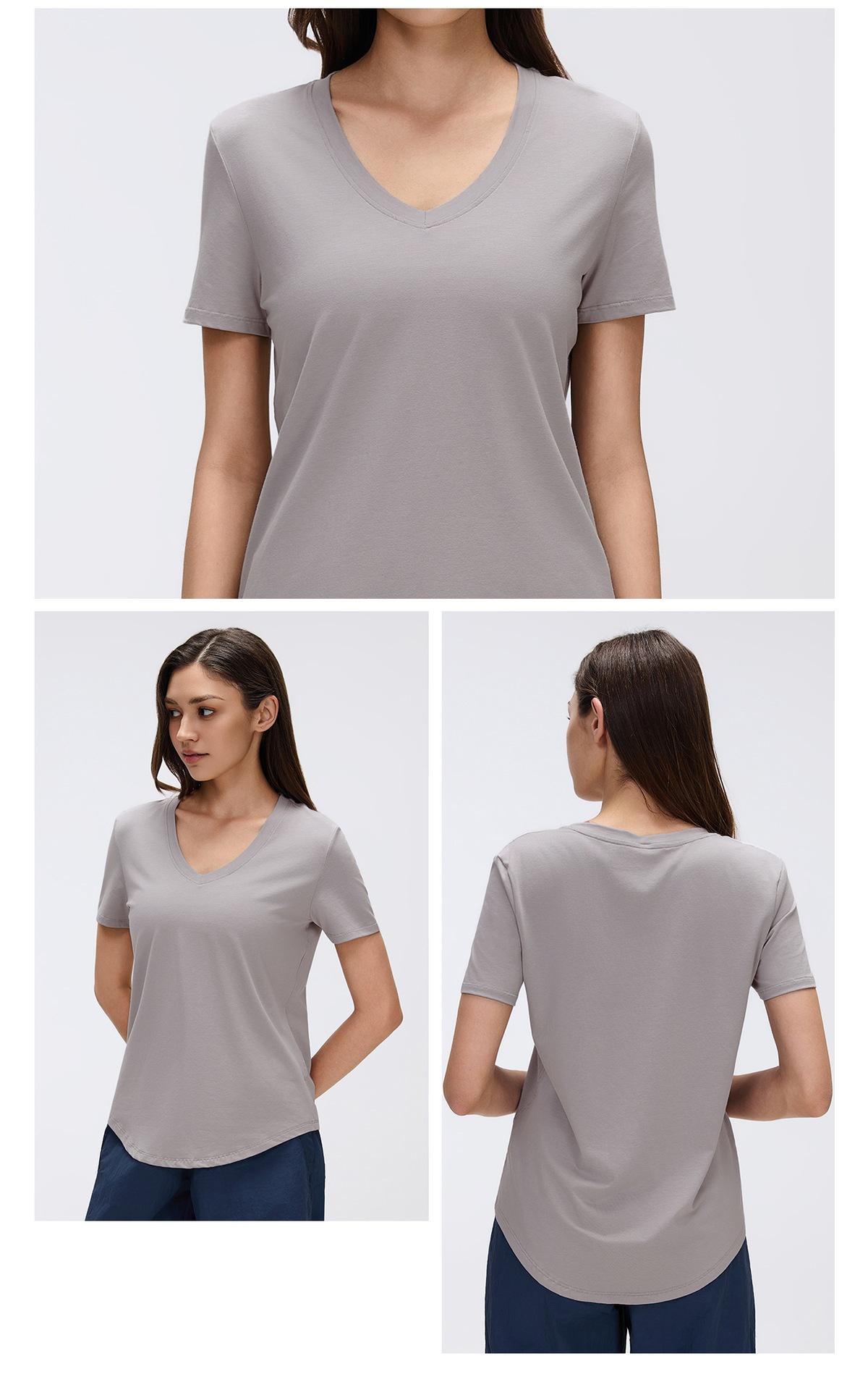 Breathable Quick Drying Loose Fitting Sports Top Versatile Slim Fit Solid Color Fitness Women's Sports Short Sleeves FGBD26087