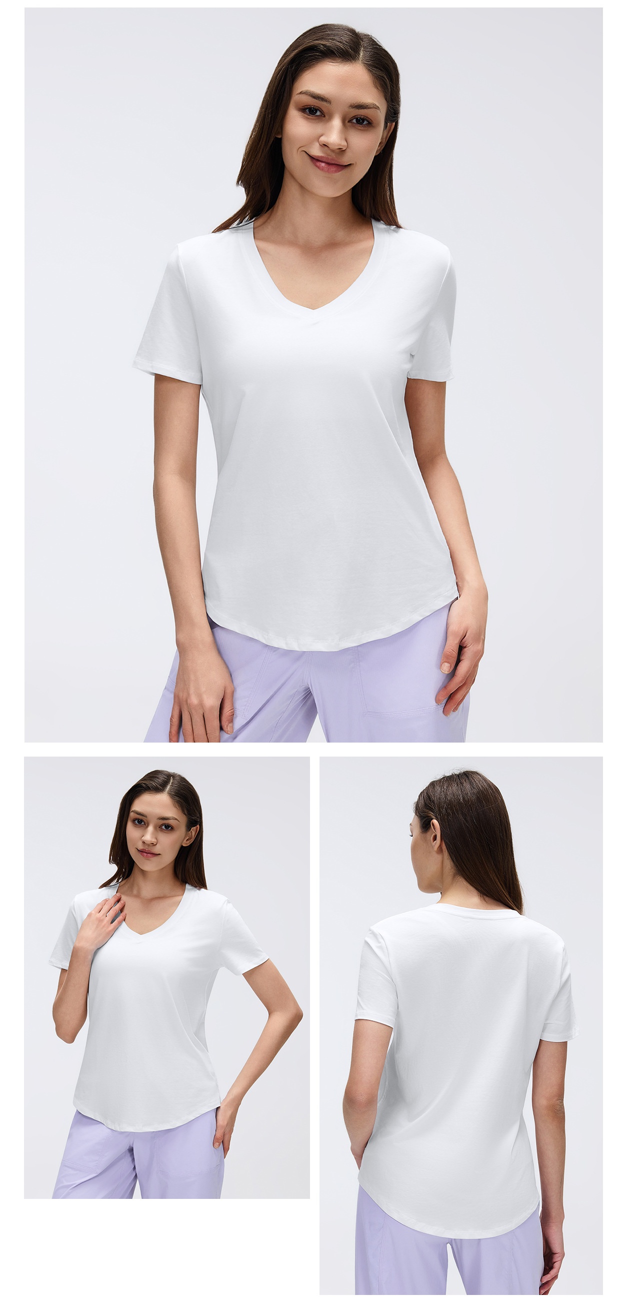 Breathable Quick Drying Loose Fitting Sports Top Versatile Slim Fit Solid Color Fitness Women's Sports Short Sleeves FGBD26087