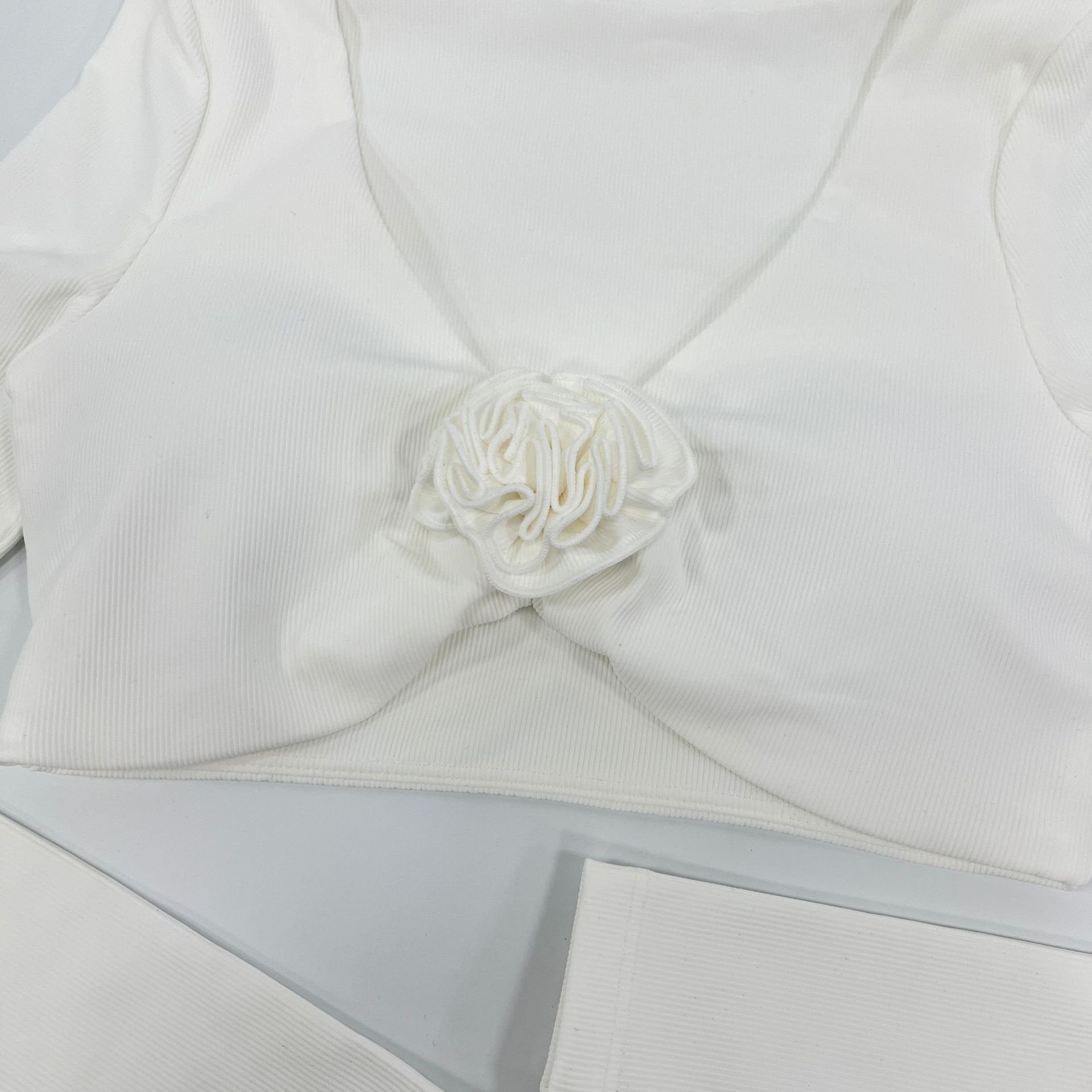 Women's Gym Fitness Leggings Crop Top Set Breathable Stretchy Yoga Workout Set FGB7704