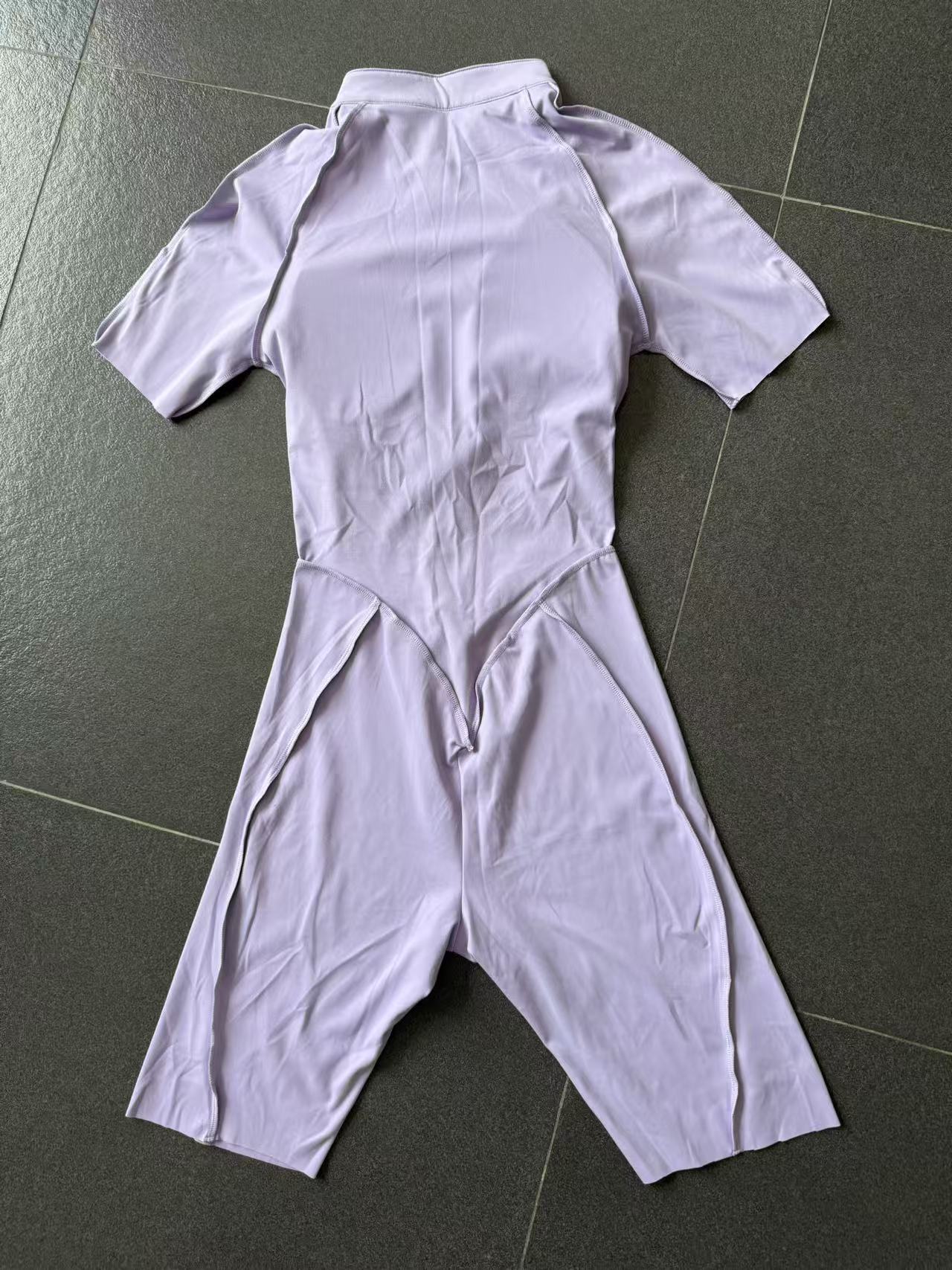 Gym One Piece Yoga Half Zipper Short Sleeve Fitness Jumpsuit for Women FGB2630