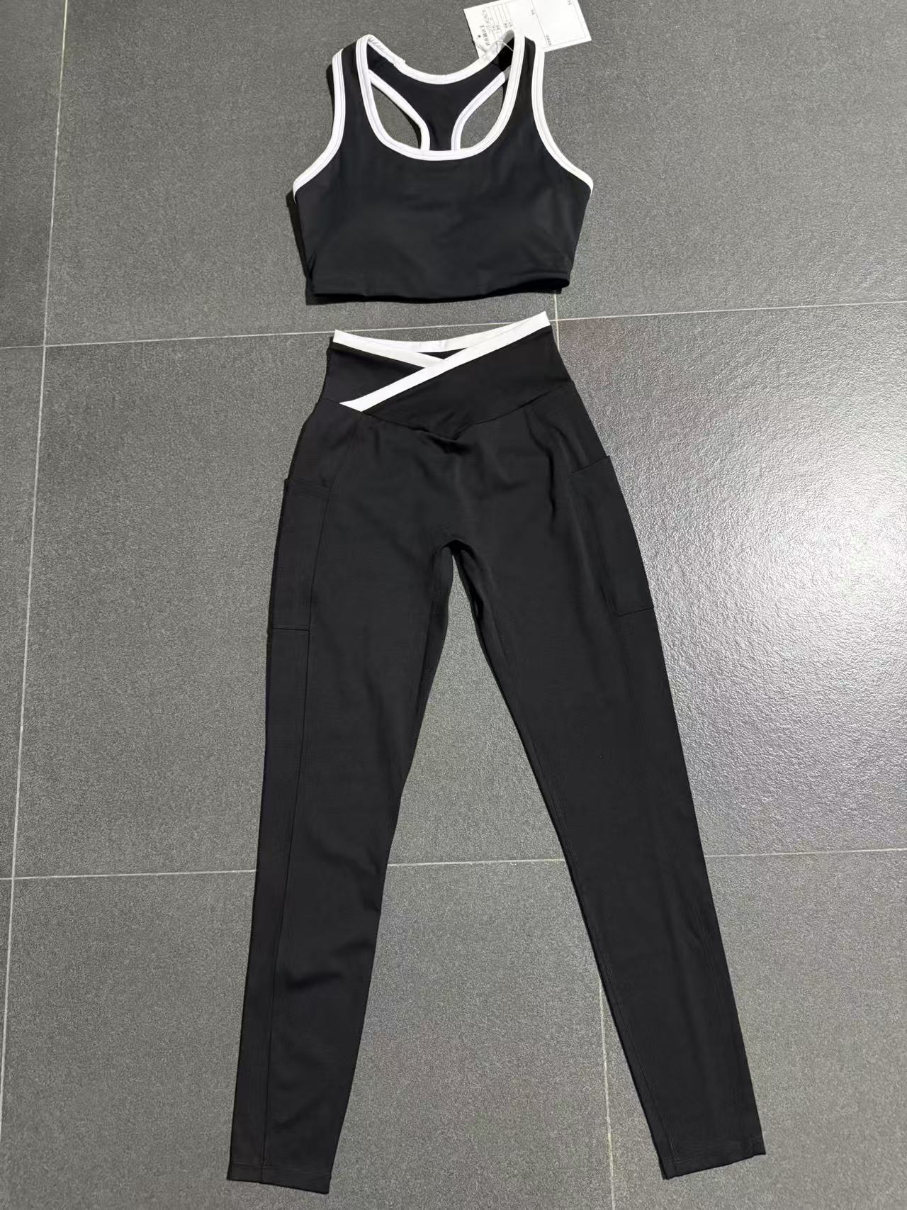 Women Yoga Set 2 Pcs Sports Fashion Elastic Waist Fitness Custom Yoga Set for Sale Women Fitness Women's Sets FGB4012 28402