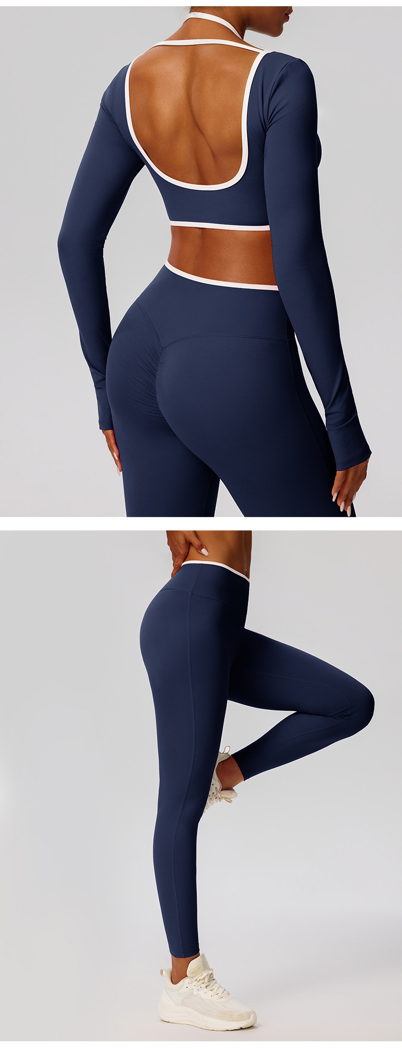 Gym Wear Yoga Activewear Workout Sets Fitness Women 2 Piece Long Sleeve Leggings Set Women Clothing FGB52546 52347