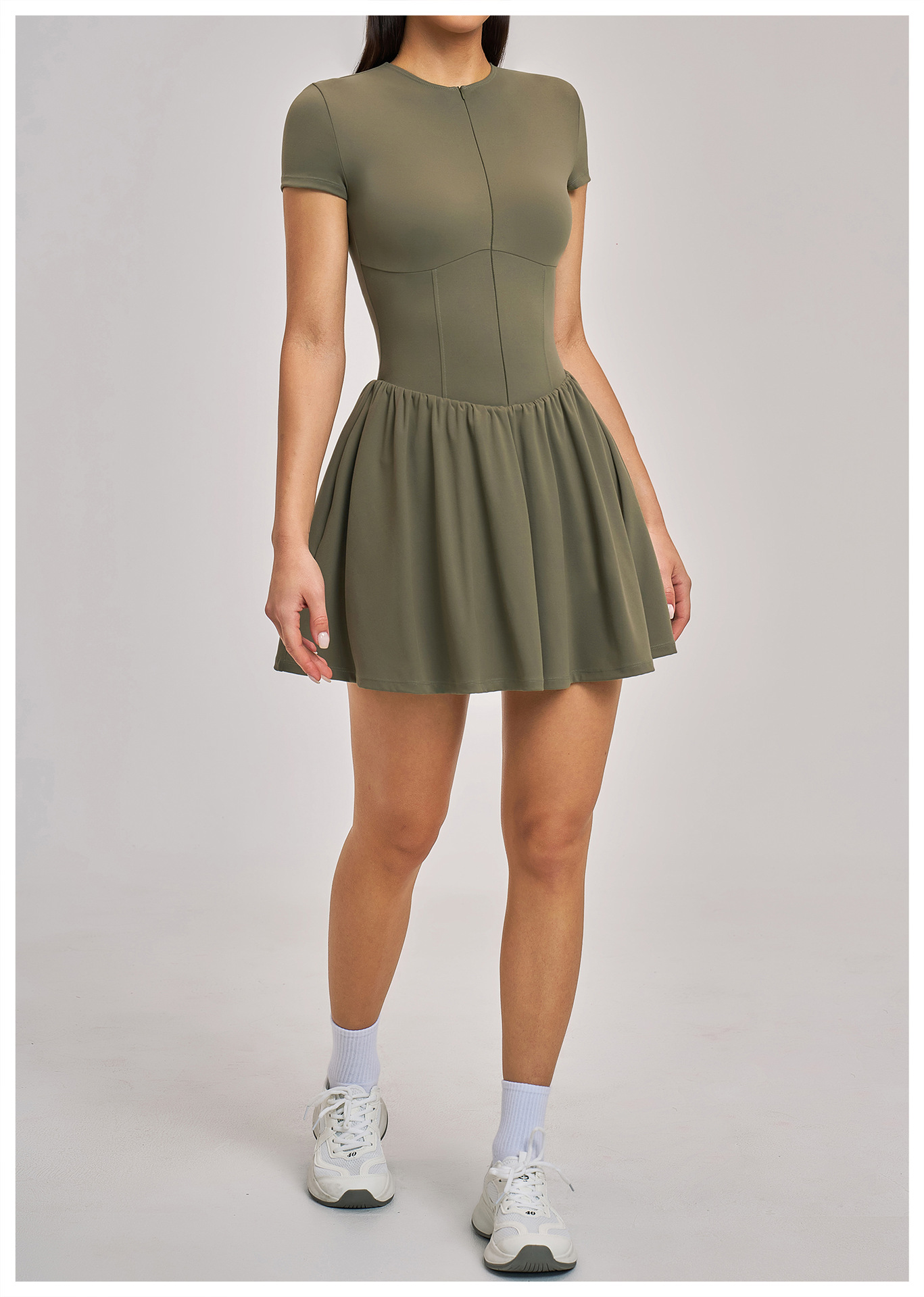 Women's Summer Short Sleeve Sports Workout Dresses New Stretch  Golf Tennis Dresses FGBFLT9576