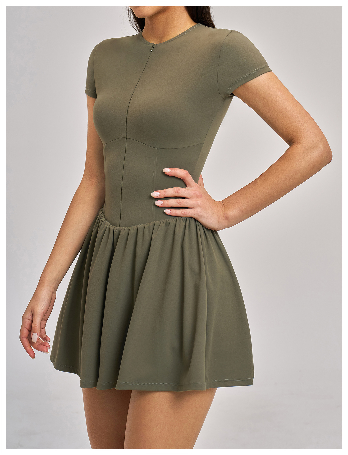 Women's Summer Short Sleeve Sports Workout Dresses New Stretch  Golf Tennis Dresses FGBFLT9576