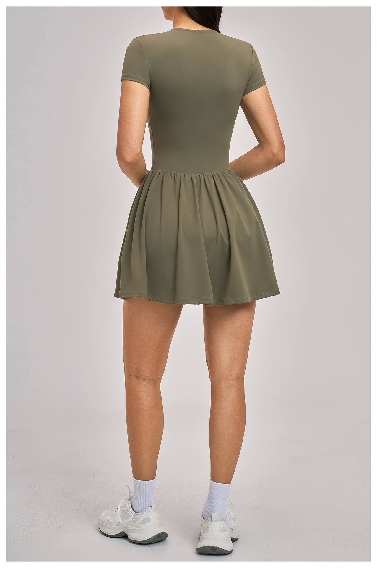 Women's Summer Short Sleeve Sports Workout Dresses New Stretch  Golf Tennis Dresses FGBFLT9576