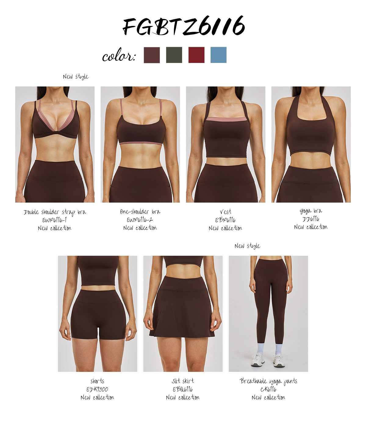 New Arrival: FGBTZ3562 Yoga 6-Piece Activewear Set