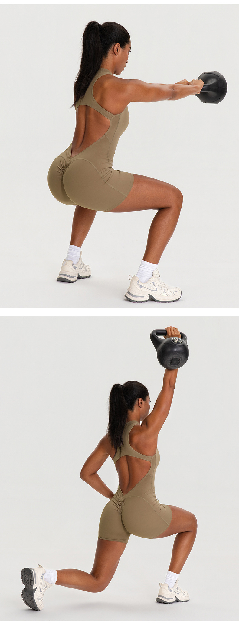 New Yoga Jumpsuit One Piece Shorts Set Spring High-intensity Exercise Bodysuit With Zipper Gym Fitness FGB62106