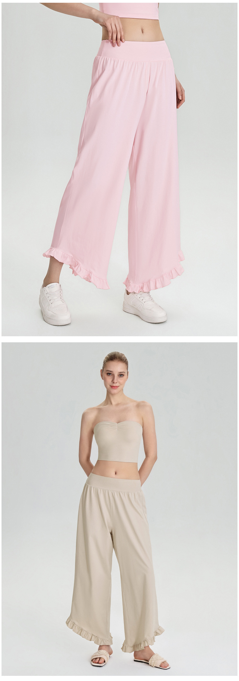 New Gym Fitness Sets Breathable Strapless Bandeau Sports Bra and Pants Yoga Two Piece Set for Women FGB62107 62308