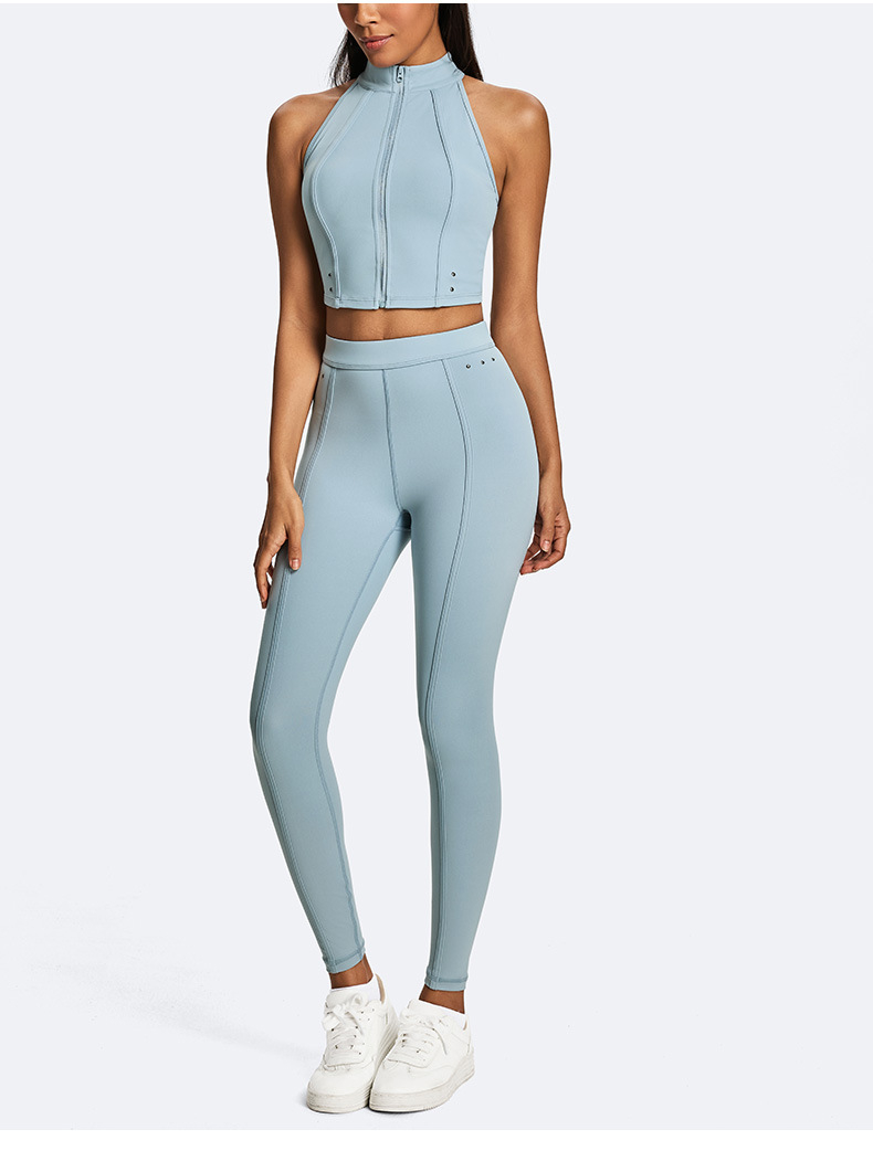 Women Gym Apparel Yoga Suit Tank Crop Top and Leggings Sets Summer Activewear Training Wear Ladies Gym Fitness Clothes FGBKD245WCB305 KD245WCL910